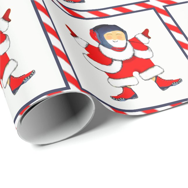 Papier Cadeau Cadeau de vacances de lutteur de lutte (Coin rond)