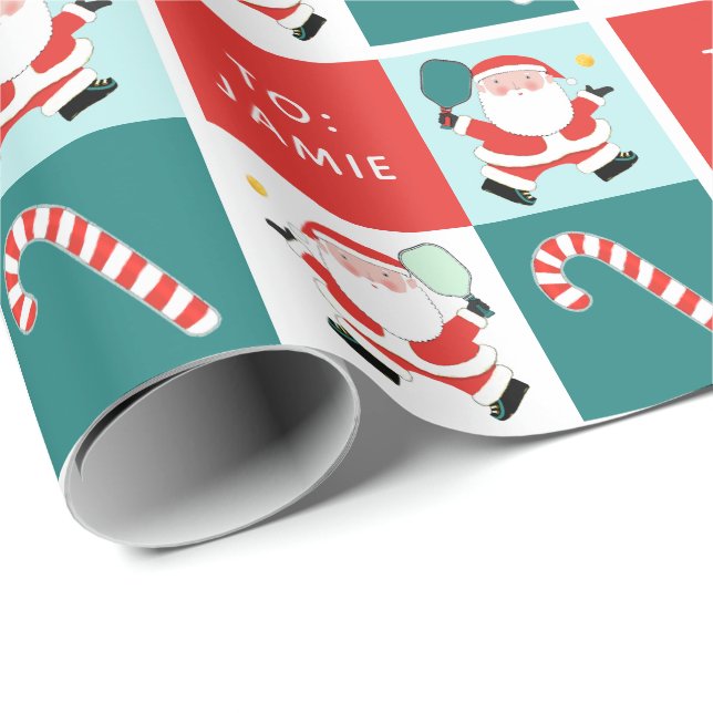 Papier Cadeau Cadeau de vacances de Pickleball personnalisé (Coin rond)