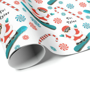 Papier Cadeau Cadeau de vacances de snowboard Snowboardeur