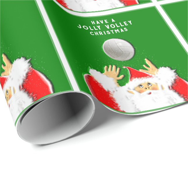 Papier Cadeau Cadeau de vacances de volley-ball (Coin rond)