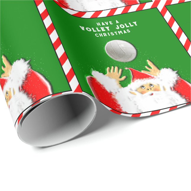 Papier Cadeau Cadeau de vacances de volley-ball (Coin rond)