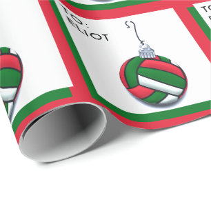 Papier Cadeau Cadeau de vacances de volley-ball personnalisé