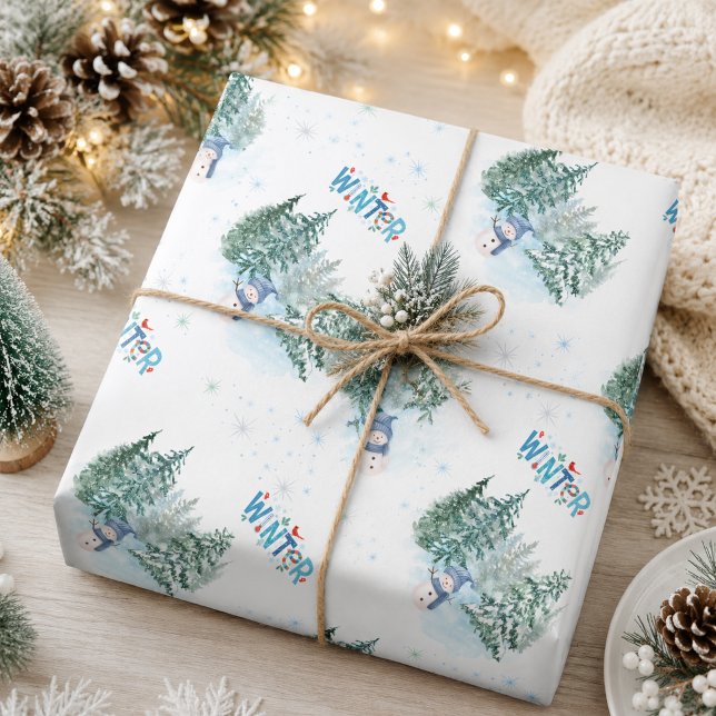 Papier Cadeau Cadeau de vacances d'hiver cosy  (Créateur téléchargé)