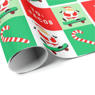 Papier Cadeau Cadeau de vacances pour skater de skateboard