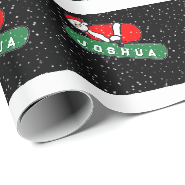 Papier Cadeau Cadeau de vacances pour snowboardeur (Coin rond)