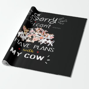 Papier Cadeau Cadeau de vache  Désolé D'Avoir Des Plans Avec M