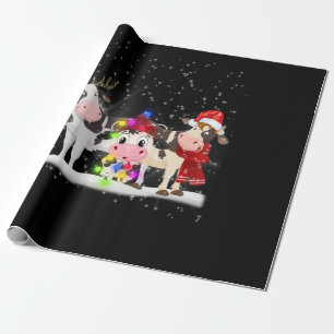 Papier Cadeau Cadeau de vache La neige de la famille des vaches