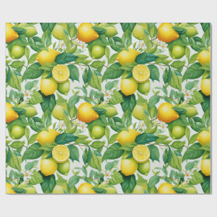 Papier Cadeau Cadeau de verdure de verger de citron