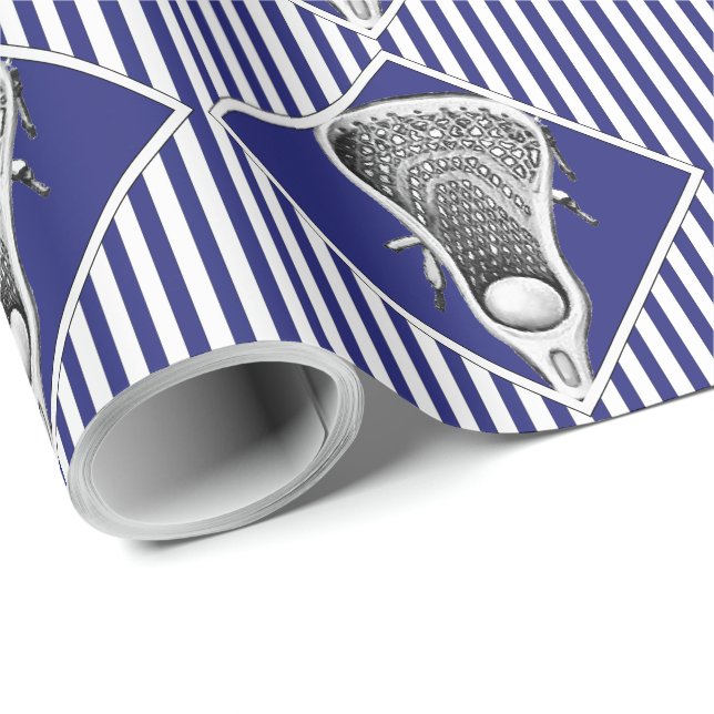 Papier Cadeau Cadeau d'équipe de crosse Blue (Coin rond)