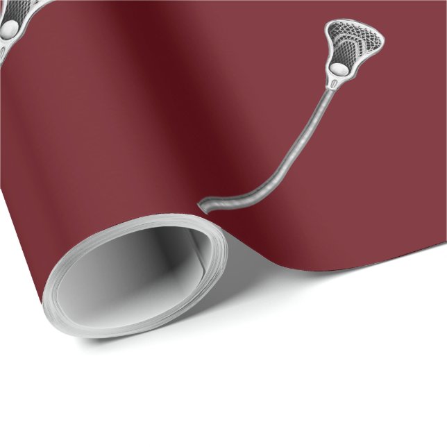 Papier Cadeau Cadeau d'équipe de crosse marron (Coin rond)