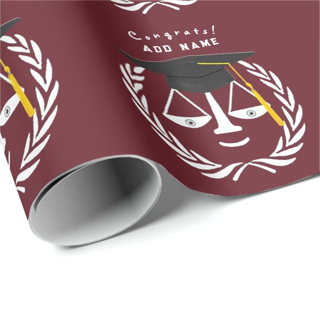 Papier Cadeau Cadeau d'études de droit créatif (Coin rond)