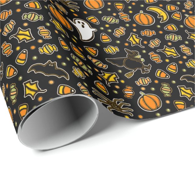Papier Cadeau Cadeau d'Halloween (Coin rond)