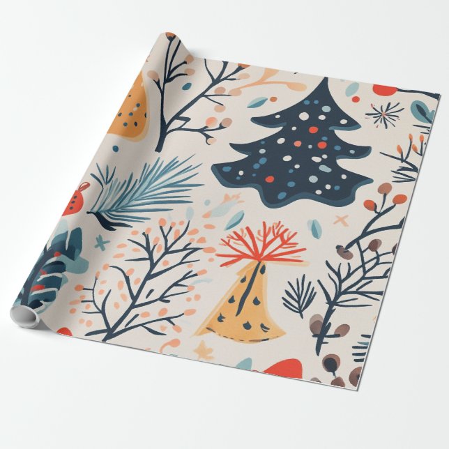 Papier Cadeau Cadeau d'hiver mignon (Déroulé)