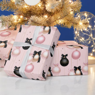Papier Cadeau Cadeau d'ornement de Noël doré pour elle charismes