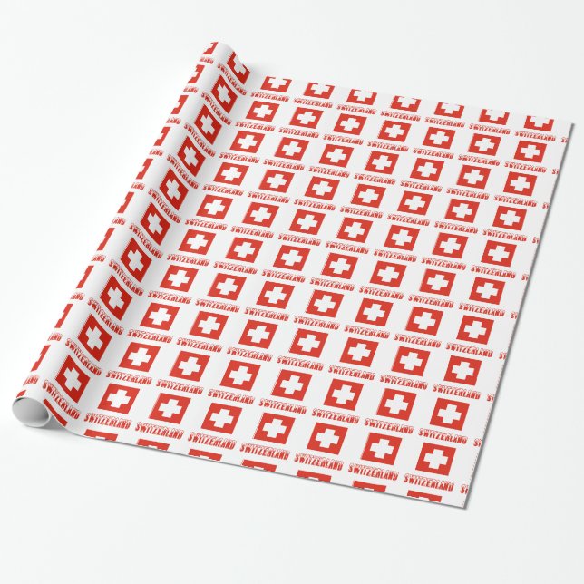 Papier Cadeau Cadeau drapeau suisse Suisse (Déroulé)