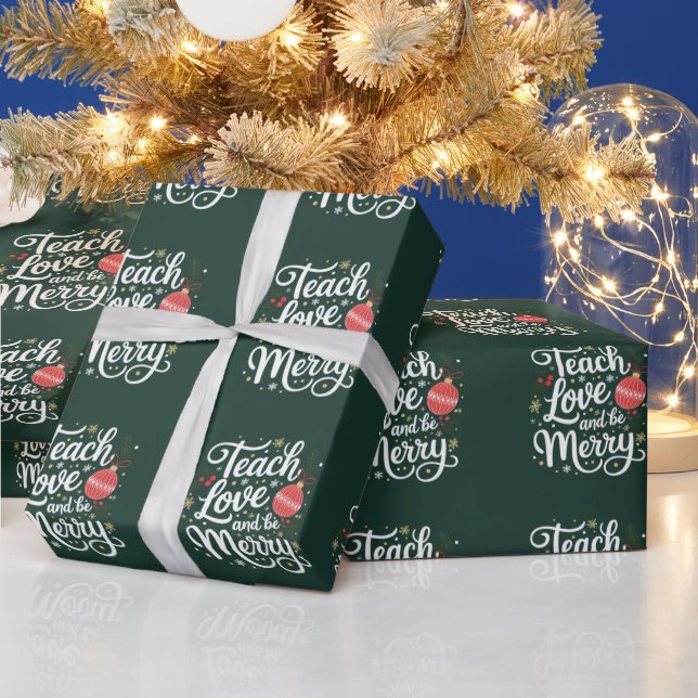 Papier Cadeau Cadeau drôle pour professeur Noël Enseigner Amour  (Vacances)