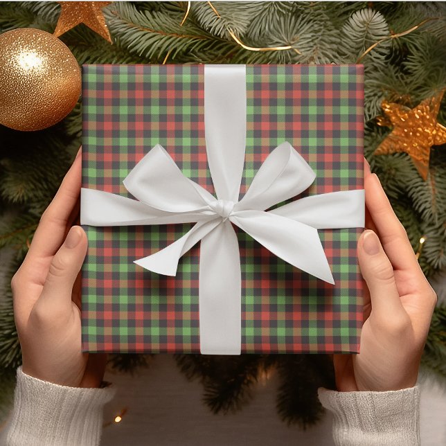 Papier Cadeau Cadeau élégant Rouge et Vert Lumineux (Créateur téléchargé)