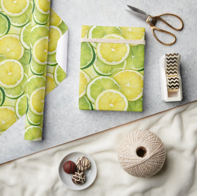 Papier Cadeau Cadeau Glossy Citron Vert Juicy  (Artisanat)