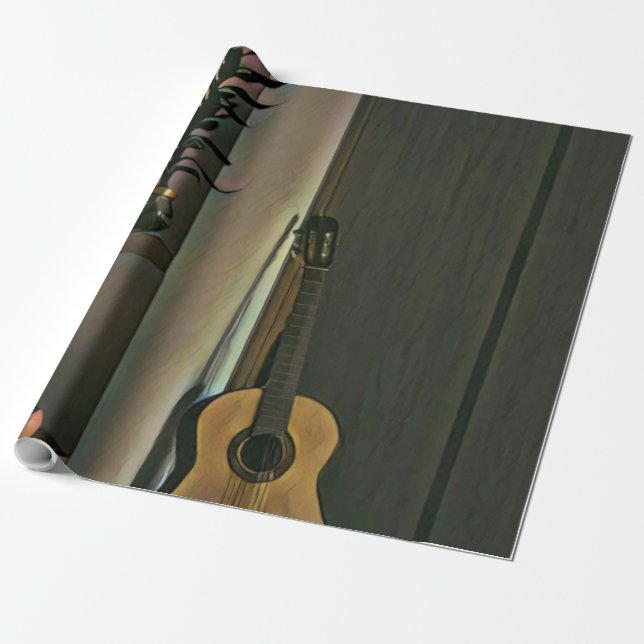 Papier Cadeau cadeau guitariste cool (Déroulé)