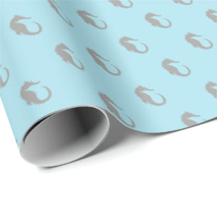 Papier Cadeau Cadeau Hippocampe Aqua Plage