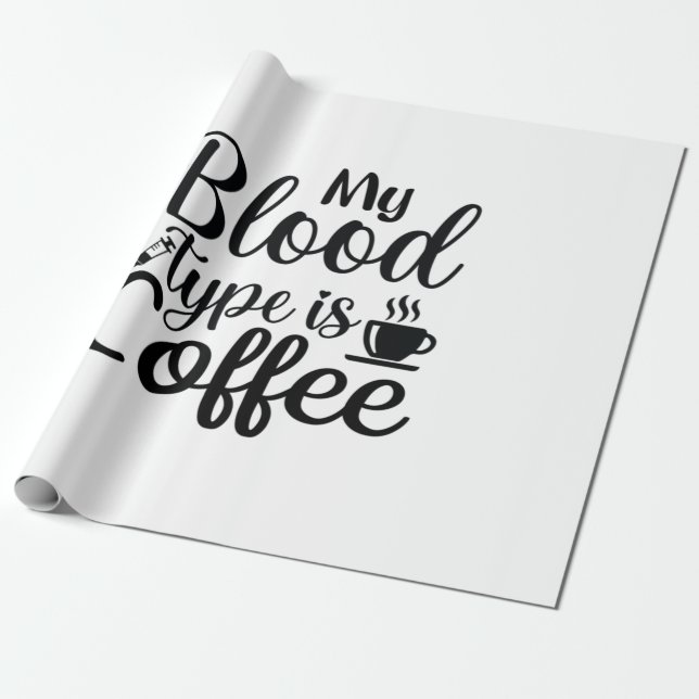 Papier Cadeau Cadeau Infirmière Mon Sang Est Café (Déroulé)