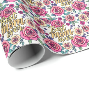 Papier Cadeau Cadeau Luxe Floral Moderne Collection
