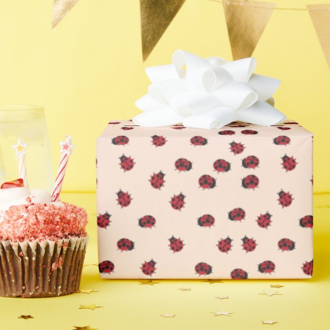 Papier Cadeau Cadeau Motif Pink Ladybug (Fête d'anniversaire)