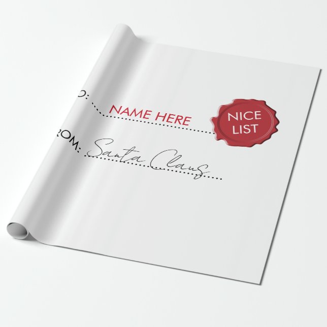 Papier Cadeau Cadeau officiel du Père Noël présent du pôle Nord (Déroulé)