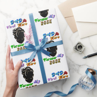 Papier Cadeau Cadeau Papa Premier Héros Pour Toujours Mon Roc