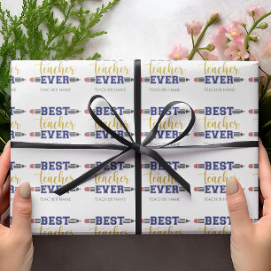 Papier Cadeau Cadeau personnalisé Meilleur Enseignant - Cadeau P