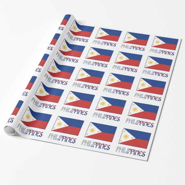 Papier Cadeau Cadeau Philippines et drapeau philippin (Déroulé)