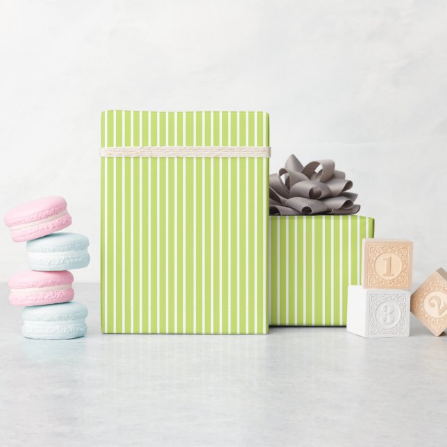 Papier Cadeau Cadeau rayures vertes et blanches Preppy Mignon (Baby Shower)