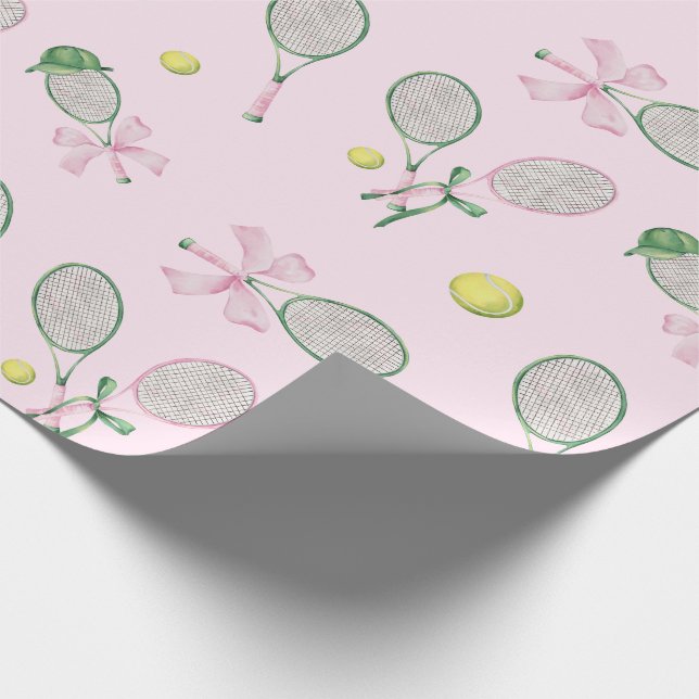 Papier Cadeau Cadeau Rose Ruban Coquette Tennis (Coin)