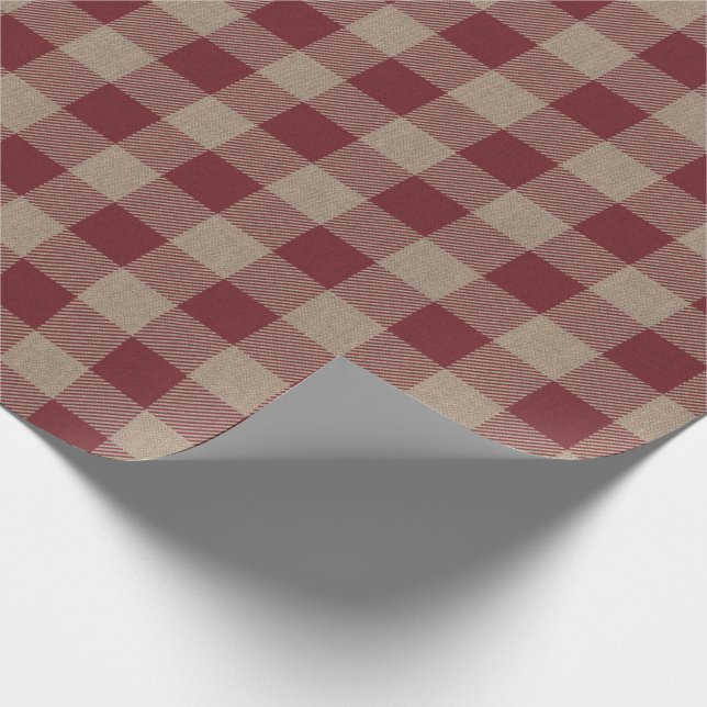 Papier Cadeau Cadeau Russe Vintage Red Buffalo Check (Coin)