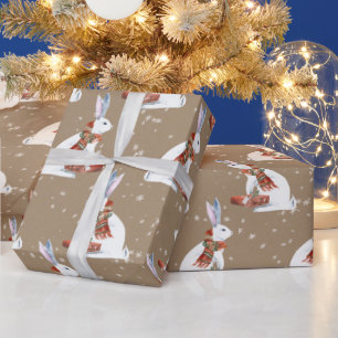Papier Cadeau Cadeau rustique Kraft donnant lapin lapin lapin li
