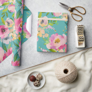 Papier Cadeau Cadeau Rustique Plutôt Rose Floral Baby shower