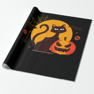 Papier Cadeau Cadeau Spider   Halloween Black Cat Spider Citroui