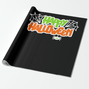 Papier Cadeau Cadeau Spider   Happy Halloween coloré mignon arai