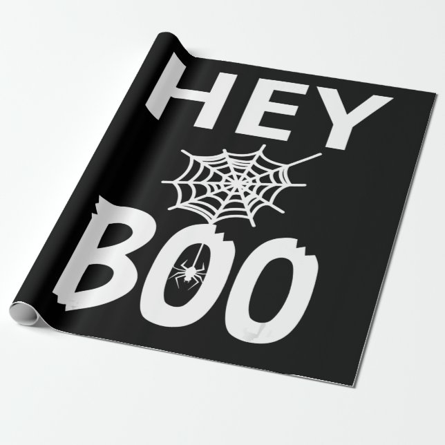 Papier Cadeau Cadeau Spider | Hey Boo Halloween Funny Spider Web (Déroulé)