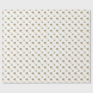 Papier Cadeau Cadeau sur le thème de l'abeille et de l'apiculteu