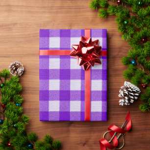 Papier Cadeau Cadeau tendance En vichy Tartan Plaid Purple