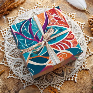 Papier Cadeau Cadeau tropical botanique Abstrait pour concepteur