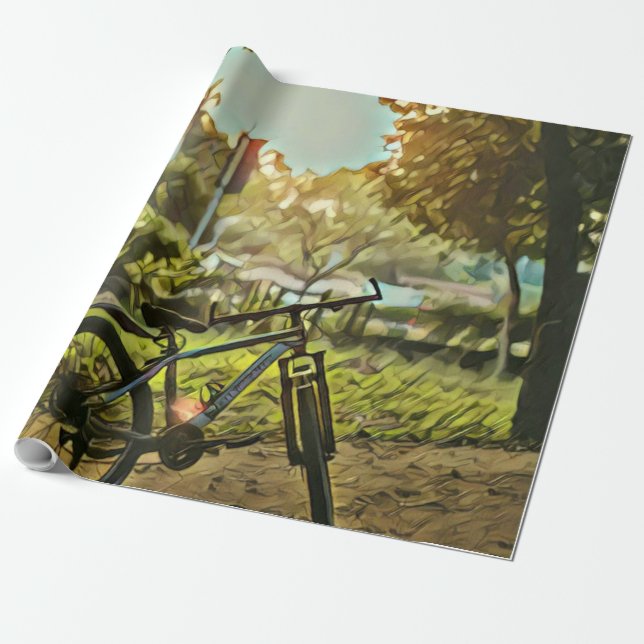 Papier Cadeau Cadeau Vélo Lover | Peinture à vélo (Déroulé)