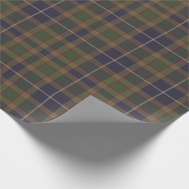 Papier Cadeau Cadeau vert bleu Tartan Plaid (Coin)