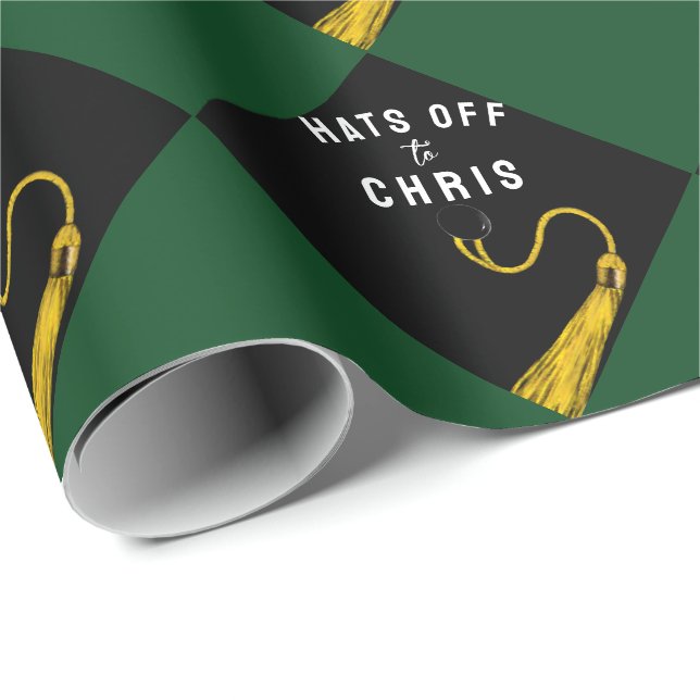 Papier Cadeau Cadeau Vert Grad (Coin rond)