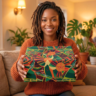 Papier Cadeau Cadeaux Afro-Américains Tribal Géométrique Soleil 