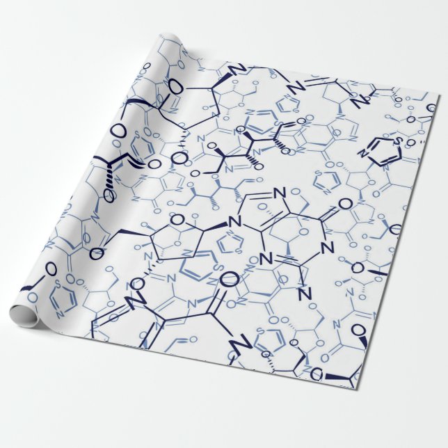 Papier Cadeau Cadeaux de chimie de formule chimique (Déroulé)