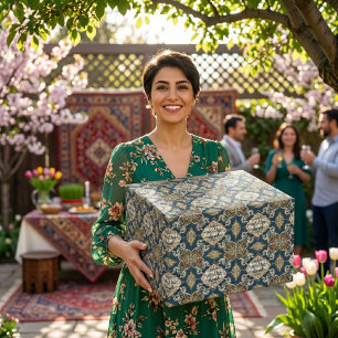 Papier Cadeau Cadeaux de fête du Nouvel An persan Nowruz Carreau