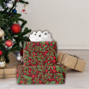 Papier Cadeau Cadeaux de fêtes élégants Gui de Bourgogne