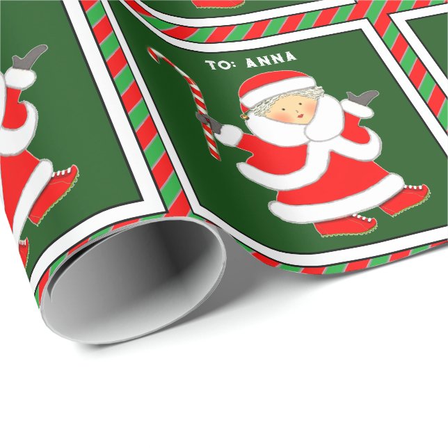 Papier Cadeau Cadeaux de Mme Claus (Coin rond)